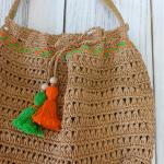 Woven straw summer women's shoulder bag