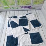 Knitted Baby Blanket with Heart Pattern – Soft Embossed Baby Blanket
