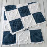 Knitted Baby Blanket with Heart Pattern – Soft Embossed Baby Blanket