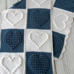Knitted Baby Blanket with Heart Pattern – Soft Embossed Baby Blanket