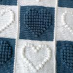 Knitted Baby Blanket with Heart Pattern – Soft Embossed Baby Blanket