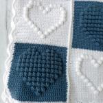 Knitted Baby Blanket with Heart Pattern – Soft Embossed Baby Blanket