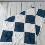 Knitted Baby Blanket with Heart Pattern – Soft Embossed Baby Blanket