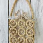Woven straw summer women's handbag.