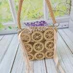 Woven straw summer women's handbag.