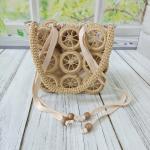 Woven straw summer women's handbag.