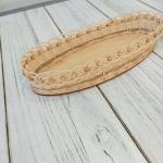 Handmade Long Narrow Oval Bamboo Rope Basket – Versatile for Candles, Small Items, or Décor, Natural Rustic Charm for Any Space"