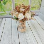 Handmade Bamboo Rope Vase with Glass Jar – Natural, Rustic, and Stylish Décor for Flowers or Home Accents"