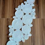 Handmade Polyester Macramé Tablecloth with Round Motifs – Decorative, Boho & Stylish Accent for Dining Tables, Coffee Tables, or Décor"