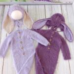 Handmade Knitted Bunny-Ear Jumpsuit for Kids – Ultra-Soft, Fluffy, Cozy & Adorable Outfit for Everyday Wear or Special Occasions"