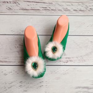 Handmade Knitted Slippers – Warm, Comfortable, Non-Slip, Perfect Gift for Home”